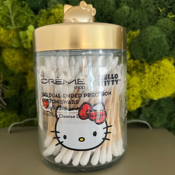 Hello Kitty Gold Reusable Jar - cotton swabs🧡 - Picture 2 of 7